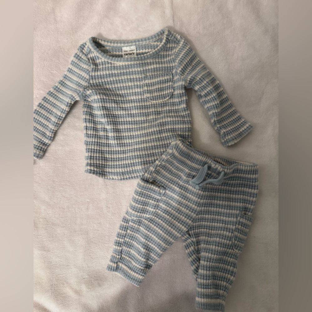 Carter’s Blue and White Striped outfit-NB